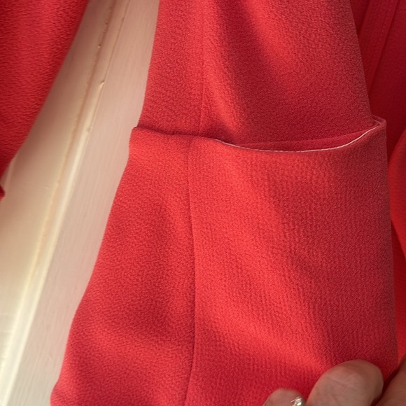 Aritzia Wilfred Lightweight Coral Pink Bright Blazer Size 6 Open Front Business‎ - Picture 7 of 11